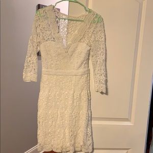 White lace knee-length dress